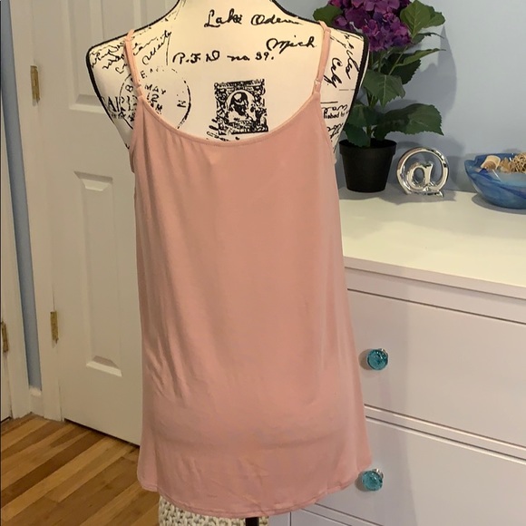 Rose Taupe Lattice V Neck Tank Top - Picture 6 of 7